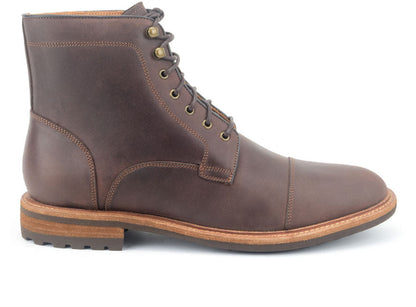 Warfield & Grand Mortat cap toe boot DK Brown|Black