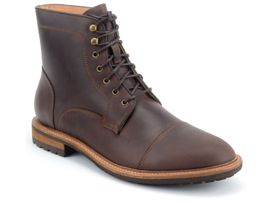Warfield & Grand Mortat cap toe boot DK Brown|Black