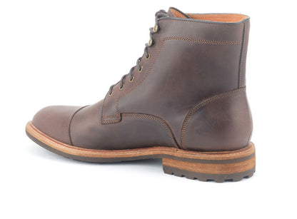 Warfield & Grand Mortat cap toe boot DK Brown|Black