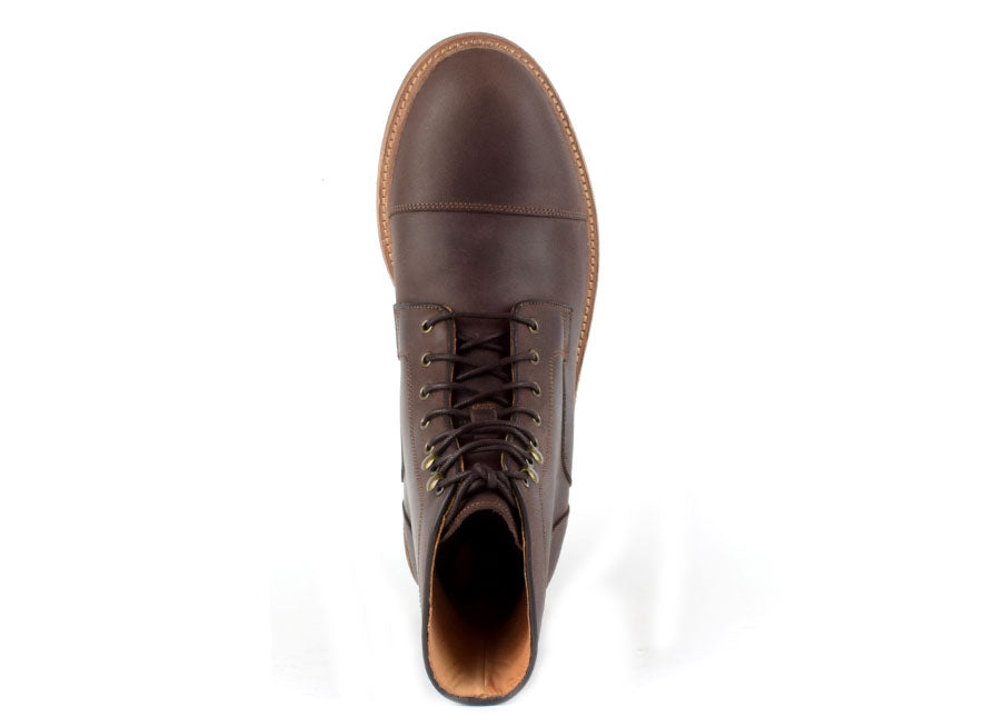 Warfield & Grand Mortat cap toe boot DK Brown|Black