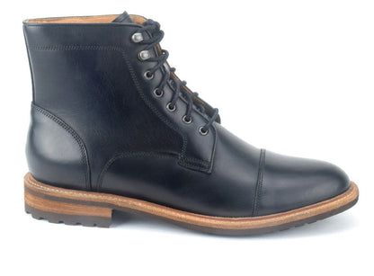 Warfield & Grand Mortar cap toe boot Black|DK Brown