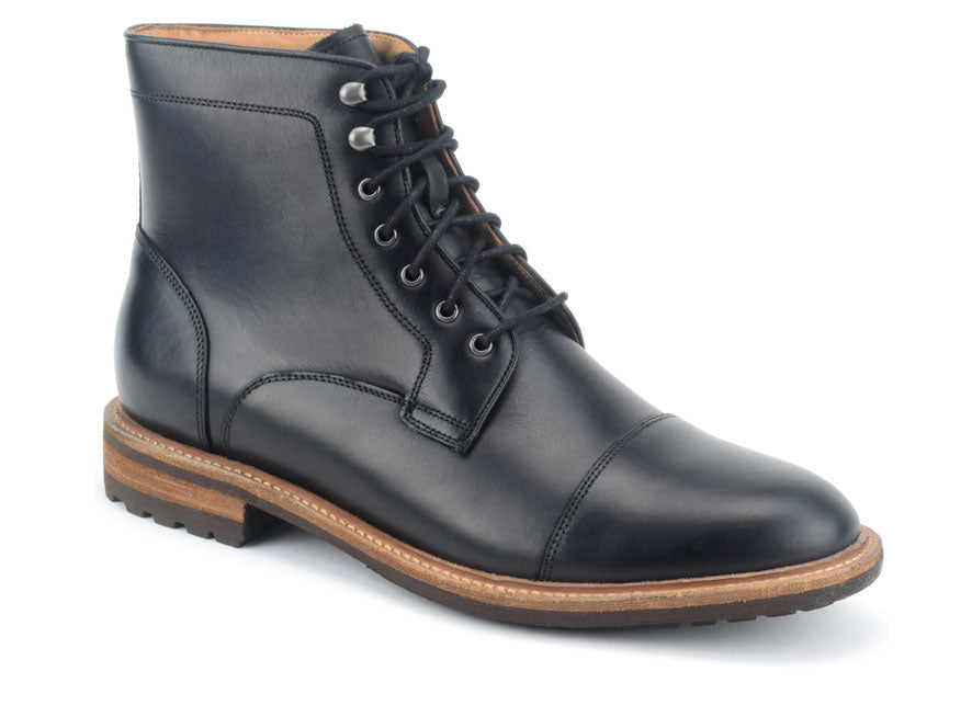 Warfield & Grand Mortar cap toe boot Black|DK Brown