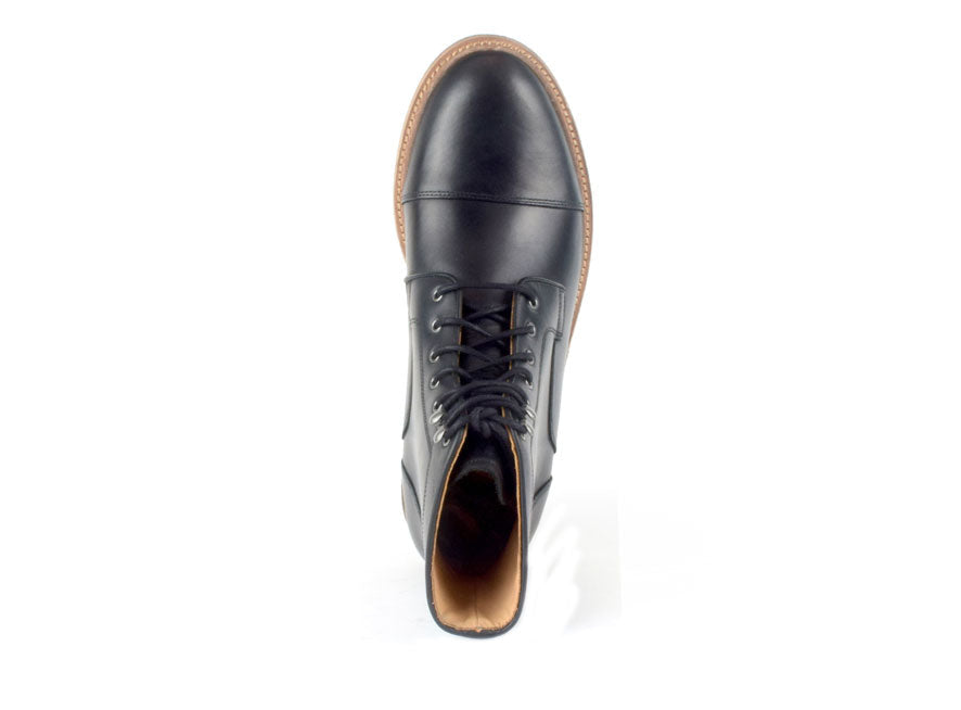 Warfield & Grand Mortar cap toe boot Black|DK Brown