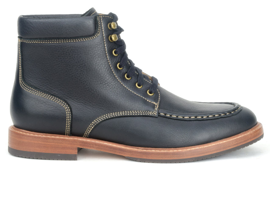 Warfield & Grand Roseburg moc toe boot Black|DK Brown