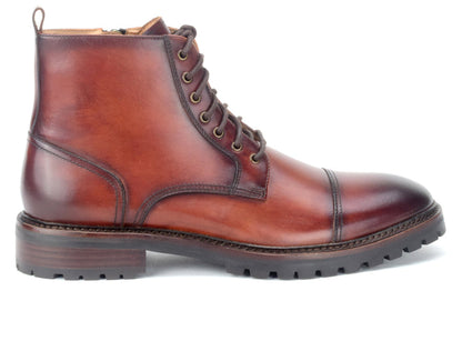 Warfield & Grand Tinley Cap toe boot Chestnut|Black