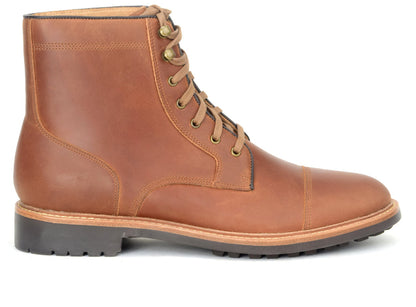 Warfield & Grand Gresham cap toe boot Cognac|Black