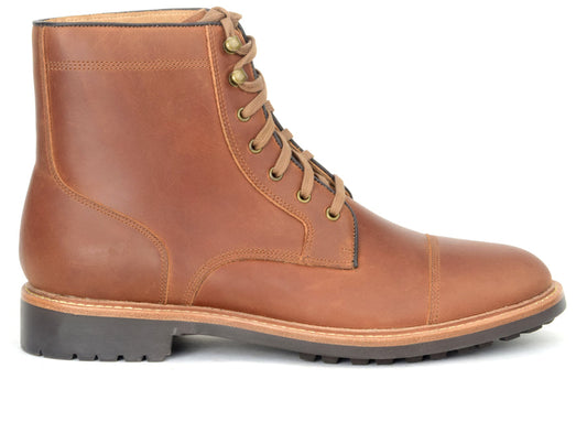 Warfield & Grand Gresham cap toe boot Cognac|Black