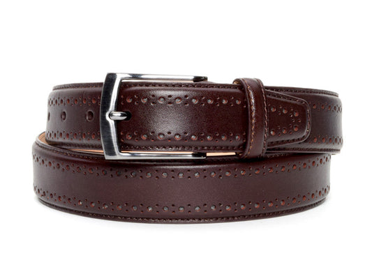 Warfield & Grand Bourbon Perforated Leather Dress Belt