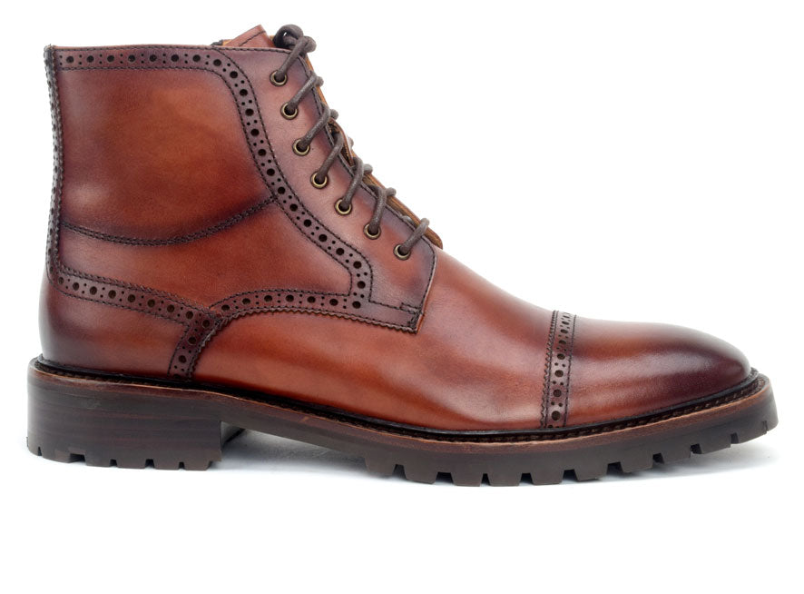 Warfield & Grand Cade Cap toe boot Chestnut