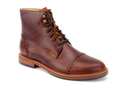 Warfield & Grand Woodlands cap toe boot Chestnut|Black|DK Brown