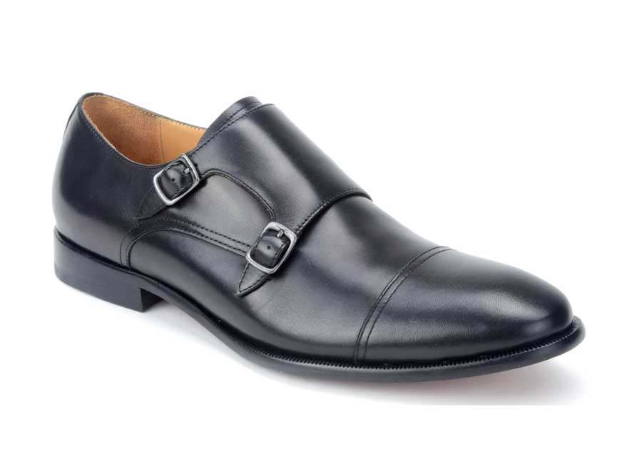Warfield & Grand Coleman double monk strap Black